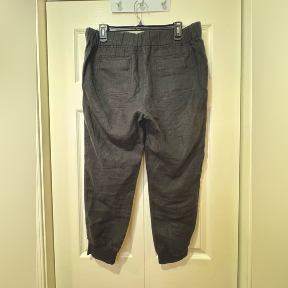 Caslon Women's Linen Jogger Elastic Waist Pull On Pants Black size Medium EUC - Picture 3 of 9